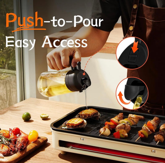 Black Multipurpose Oil Sprayer For Cooking 470ml